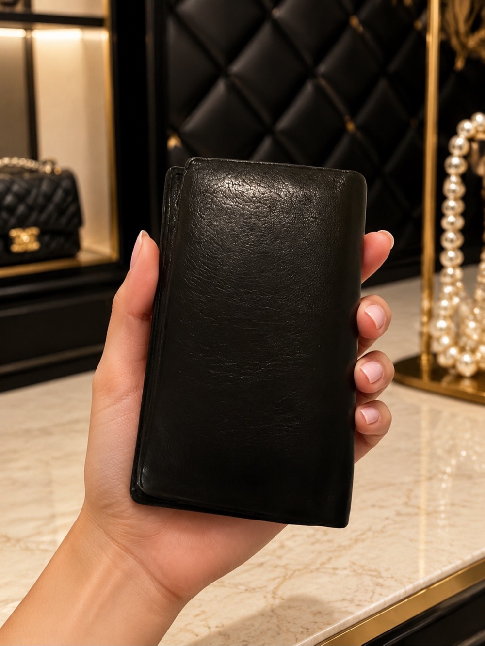 CHANEL Black Leather long wallet - Picture 2 of 8